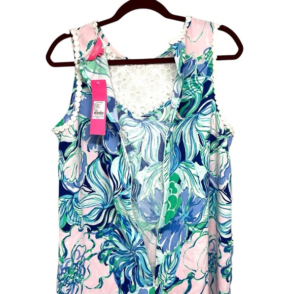 Lilly Pulitzer NWT Nala Soft Shift Dress Party Thyme Blue Floral Women’s 10 - Picture 8 of 12